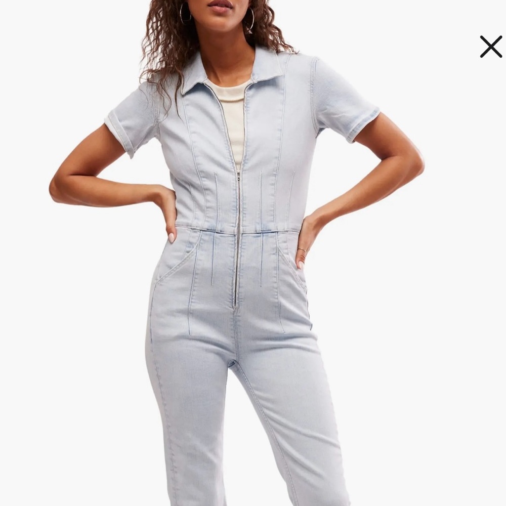 NWT Jayde Denim Flared Jumpsuit Free People